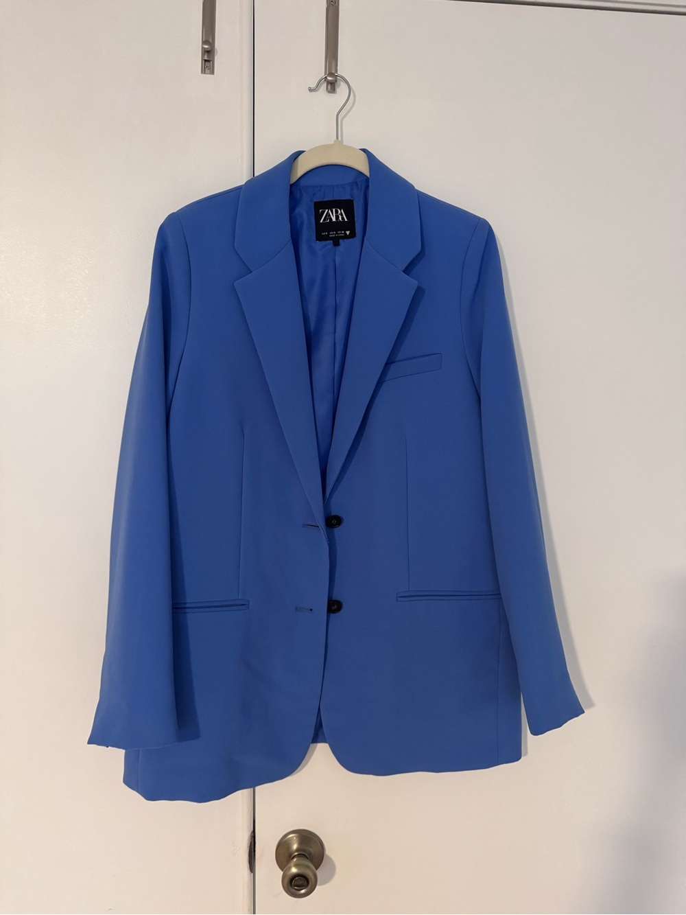 ZARA Women's Bright Blue Single-Breasted Blazer